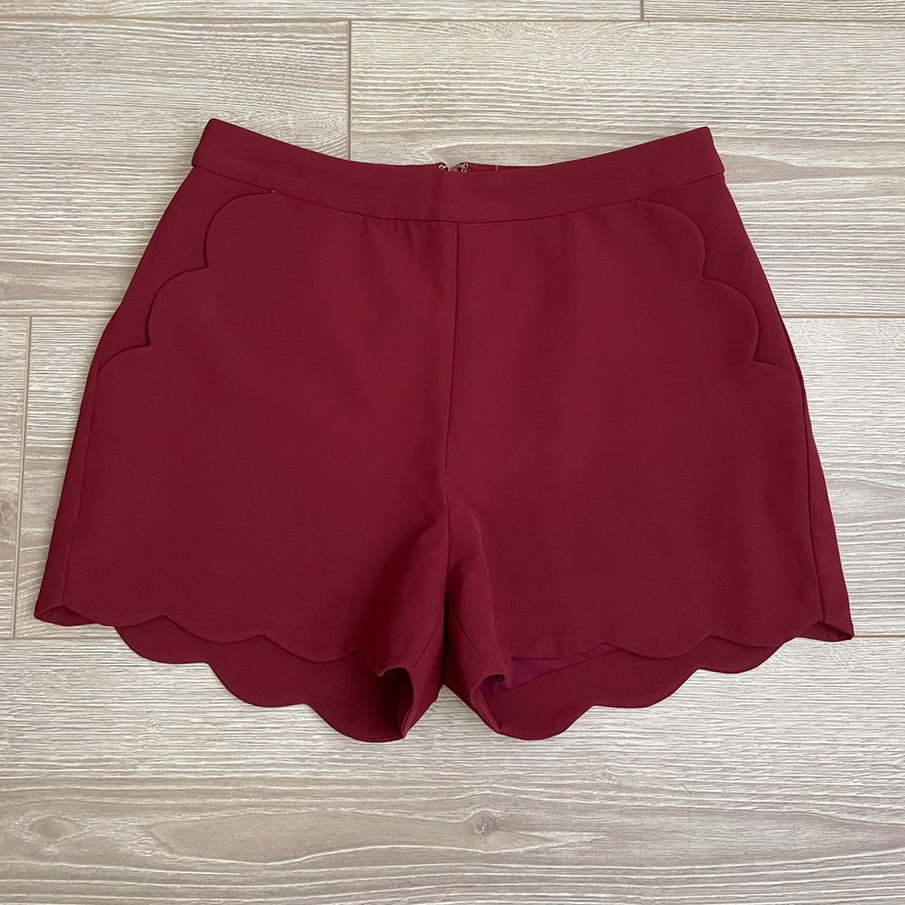 Fabric Scalloped Shorts